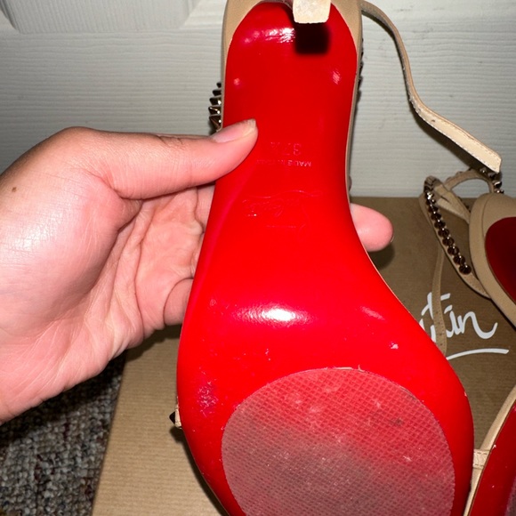 Size 37 1/2 red bottoms for sale. Worn once.Does have a few scratches. - Picture 8 of 9